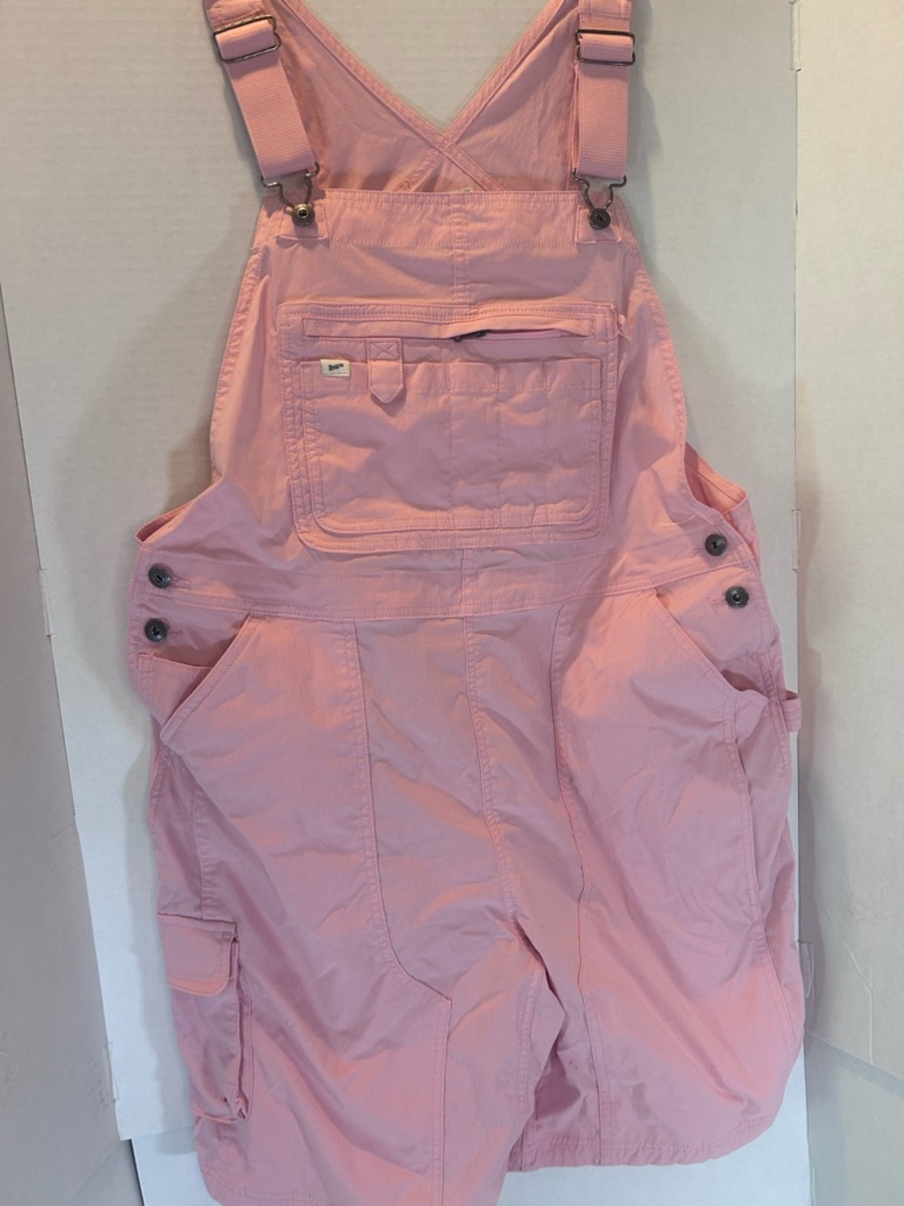 Duluth Trading Co Pink Cotton Overalls Romper